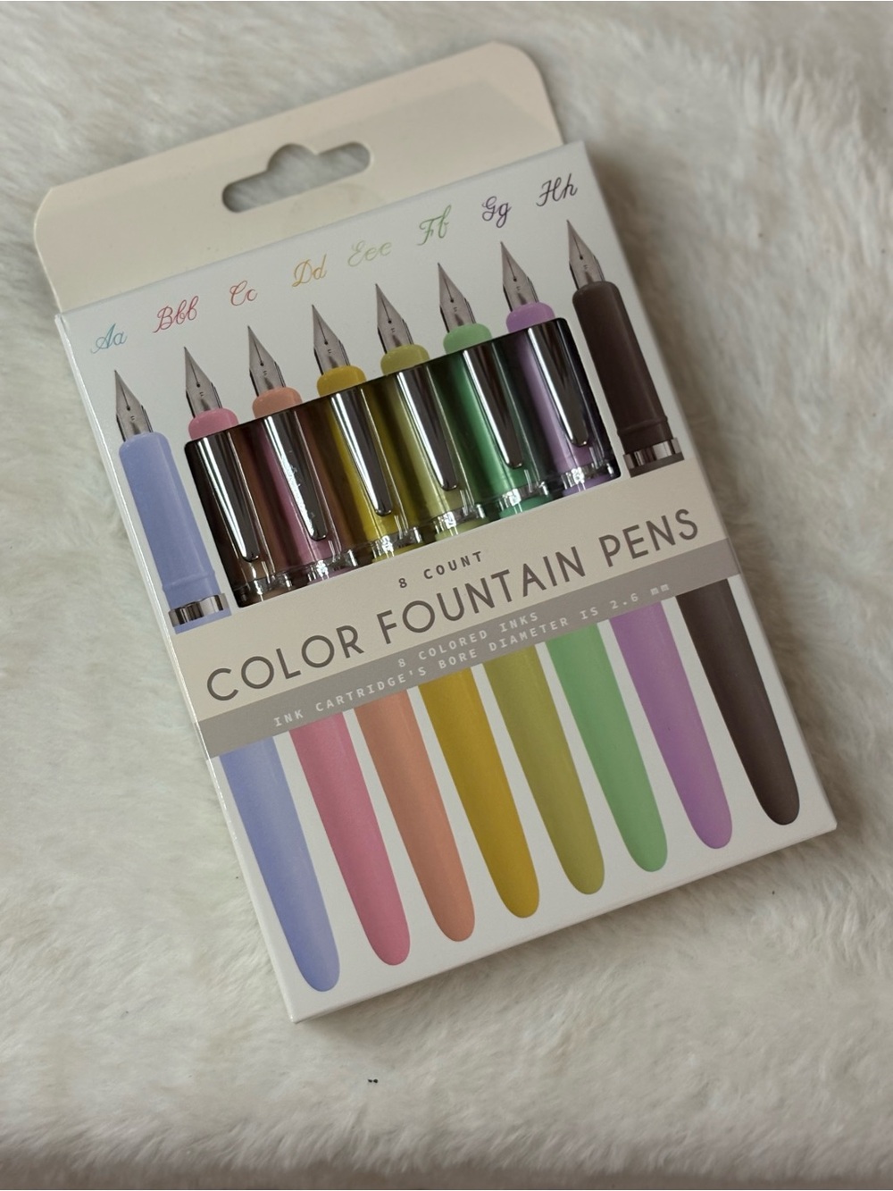 Color Fountain Pens 8-Count Pack - Pastel Multi Color
